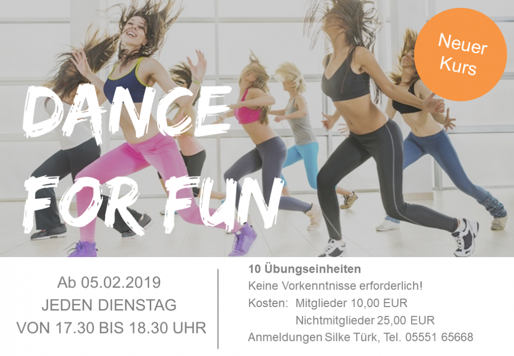 TSV Kursangebot Dance for fun Feb 2019